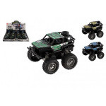 Auto OFF-ROAD kov/plast 7x8,5cm na zotrvačník 3 farby 12ks v boxe