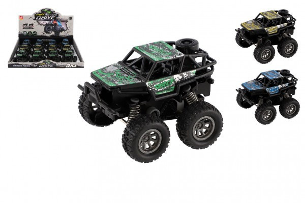 Auto OFF-ROAD kov/plast 7x8,5cm na setrvačník 3 barvy