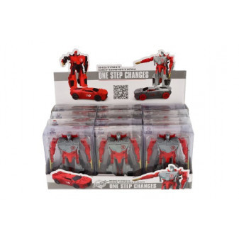Transformer auto/robot plast 12cm 2 barvy v krabičce 10x13cm 12ks v boxu