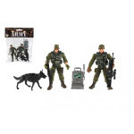 Zestaw żołnierzyków z psem z akcesoriami 6szt plastik w woreczku 17x20x3cm