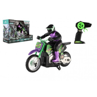 RC motocykl plastikowy 22cm 2,4GHz do zdalnego sterowania na baterie w pudełku 33x23x13cm