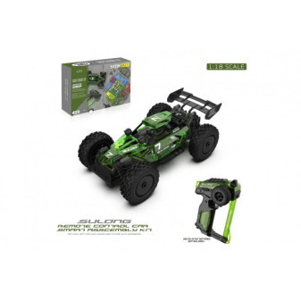 Samochodzik RC buggy plastikowy 22cm zestaw 24MHz na baterie zielony w pudełku 34x25x7cm