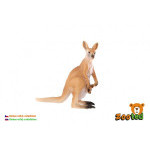 Duży kangur z niemowlakiem 11cm zooted plastik w torbie