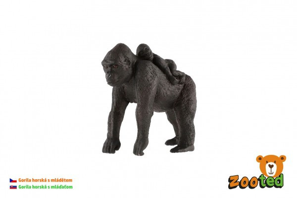 Gorila horská s mláďaťom zooted plast 9cm v sáčku