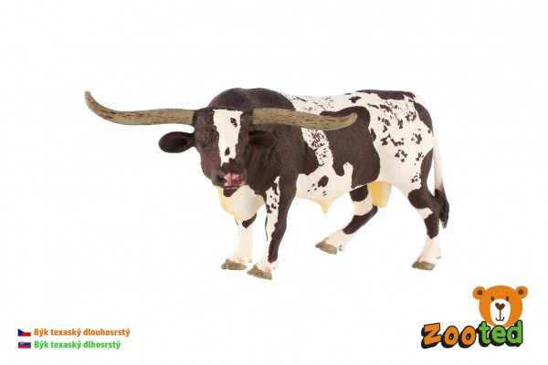 Býk dlhorohý texaský dobytok zooted plast 15cm v sáčku