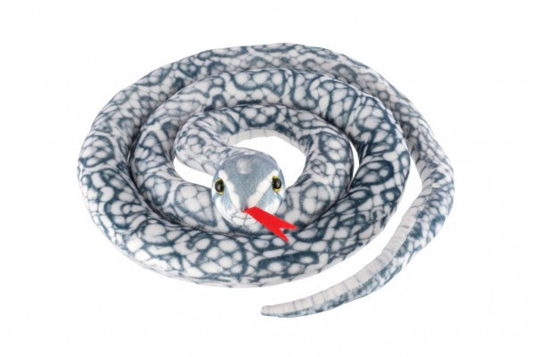 Pluszowy wąż 200cm biało-szary