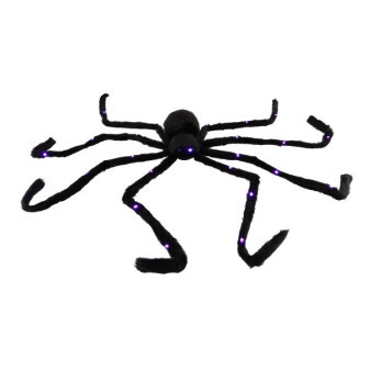 Pavouk velký plyš 125x9cm na baterie se světlem v sáčku 31x23x8cm karneval