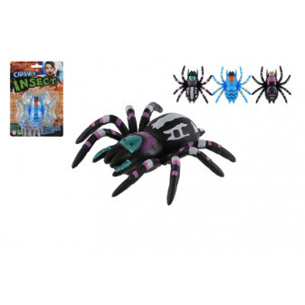 Pavúk lezúci po skle plast 8cm 3 farby na karte