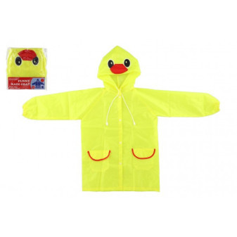 Płaszcz przeciwdeszczowy dziecięcy puch kaczy rozmiar 110-120cm żółty w woreczku 23x25cm