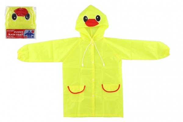 Płaszcz przeciwdeszczowy dziecięcy puch kaczy rozmiar 110-120cm żółty w woreczku 23x25cm