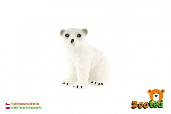 Młody niedźwiedź polarny zooted plastikowy 4cm w woreczku