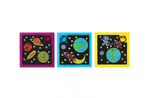 Puzzle ruchome wszechświat plastikowe 7x7cm 3 kolory w woreczku