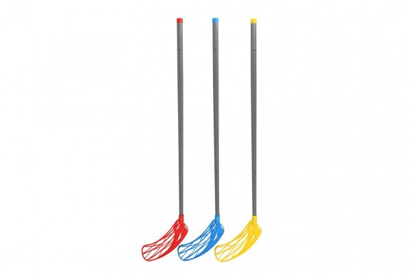 Hokejka floorbalová zahnutá do prava hliník/plast 115 cm 3 barvy v sáčku