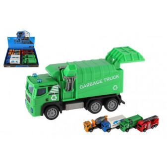Auto nákladní plast 15cm na zpětné natažení 4 druhy