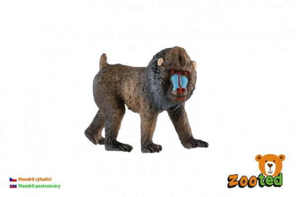 Mandril rýholící samec zooted opice plast 7cm v sáčku