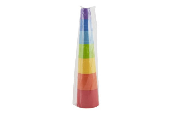 Kubus pyramida skládanka plast kulatá barevná 12m+