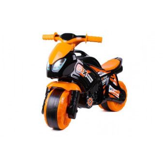 Odrážadlo motorka oranžovo-čierna plast vo vrecku 35x53x74cm 24m+