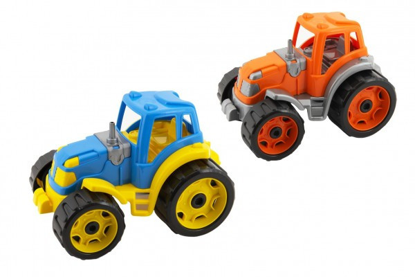 Traktor 24x16cm plast na voľný chod 2 farby 12m+