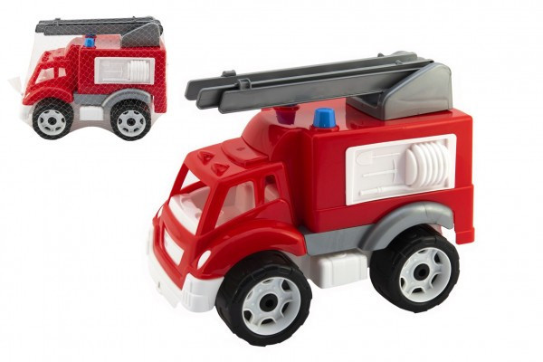 Auto hasiči plast na voľný chod v sieťke 19x23x30cm