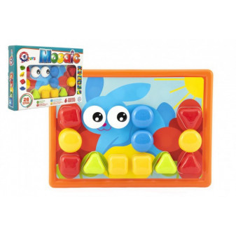 Mozaika klobouček 4cm pro nejmenší hladký 26ks + předlohy 29x20x5cm 24m+