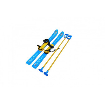 Dětské lyže s hůlkami plast/kov 76cm modré