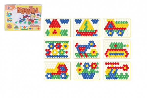 Mozaika klobouček 2,5cm hladká plast 34x24x4cm