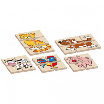 Drewniane puzzle ze zwierzętami