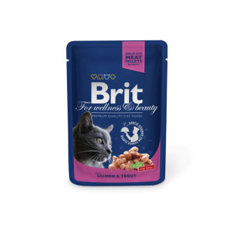 Brit Cat Premium Saszetki łosoś+pstrąg 100g