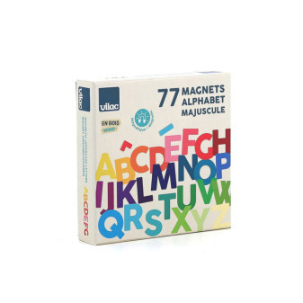 Vilac Dřevěná magnetická abeceda Velká písmena 77 ks