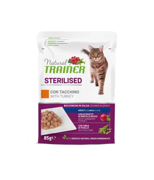 Kapsička Trainer Natural CAT SP. STER. krocan 85g