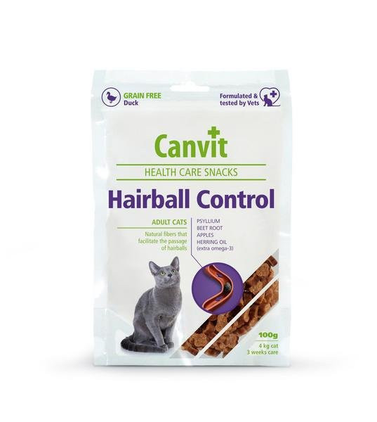 Canvit Health Care Snack Hairball pre mačky 100g