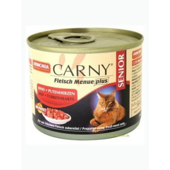 Animonda Carny Senior konzerva pre mačky hovädzie + morčacie srdce 200g
