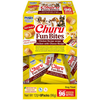 Dog Churu Fun Bites - Chicken Recipe wraps Chicken with Cheese Recipe 8x12g
