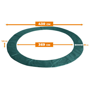 Aga Kryt pružin na trampolínu EXCLUSIVE 430 cm Tmavě zelený