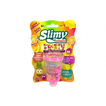 Sliz - hmota 100g v barvě ovoce 8cm 5 druhů v plastové krabičce na kartě