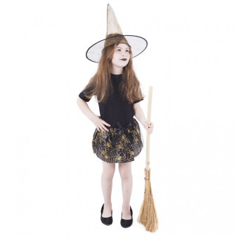 Dětský kostým čarodějnice tutu sukně s kloboukem