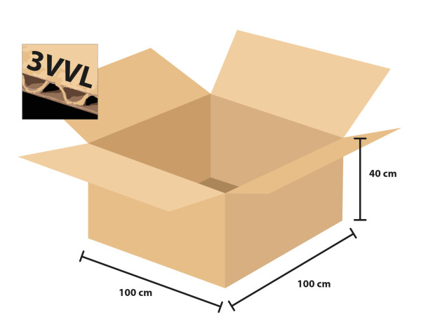 Krabička 3 vrstvá kartonová 100x100x40 mm (min objednávka 100 ks)