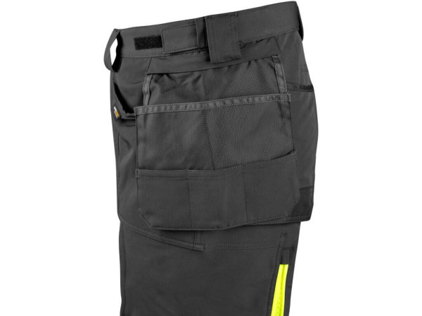 Kalhoty CXS NAOS HV, pánské, černo-žlutá Hi-Vis, reflexní pruhy, vel. 52