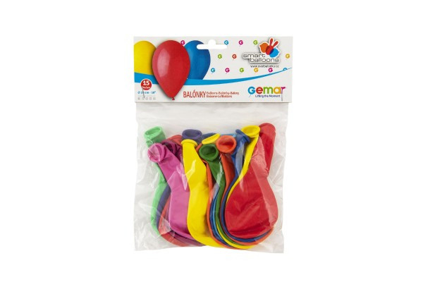 Balónik/Balonky nafukovacie 10' 10cm 15ks v sáčku karneval