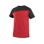 T-shirt CXS OLSEN, krótki rękaw, czerwono-czarny, rozmiar 2XL