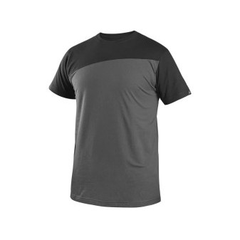Tričko CXS OLSEN, krátký rukáv, tmavě šedo-černé, vel. 4XL