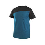 T-shirt CXS OLSEN, krótki rękaw, stalowo niebiesko-czarny, rozmiar 3XL