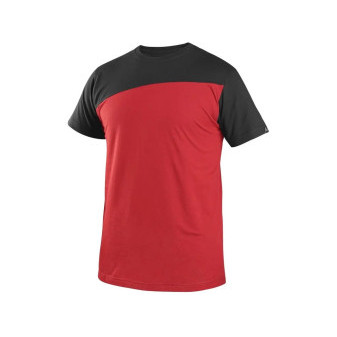 Tričko CXS OLSEN, krátký rukáv, červeno-černé, vel. 5XL