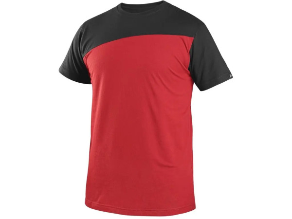 Tričko CXS OLSEN, krátký rukáv, červeno-černé, vel. 5XL