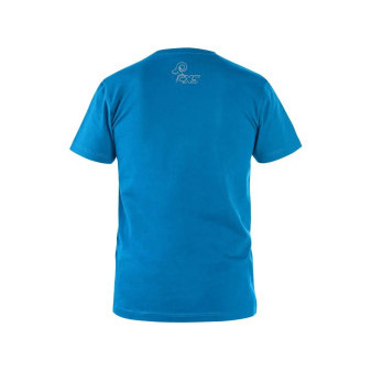 Tričko CXS WILDER, krátký rukáv, potisk CXS logo, azurově modrá, vel. S