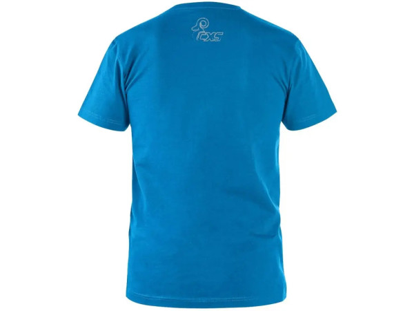 Tričko CXS WILDER, krátký rukáv, potisk CXS logo, azurově modrá, vel. M