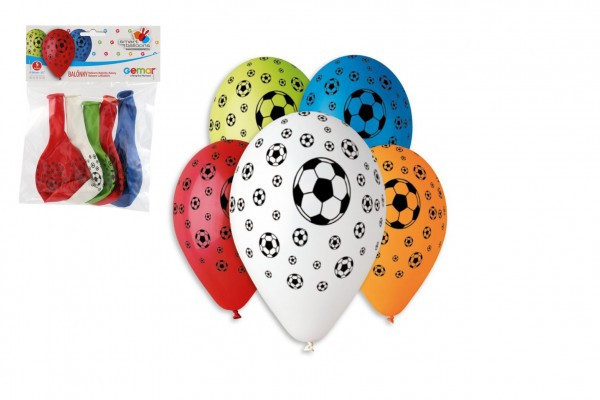 Balónik/Balonky nafukovací futbal 12'' priemer 30cm 5ks v sáčku