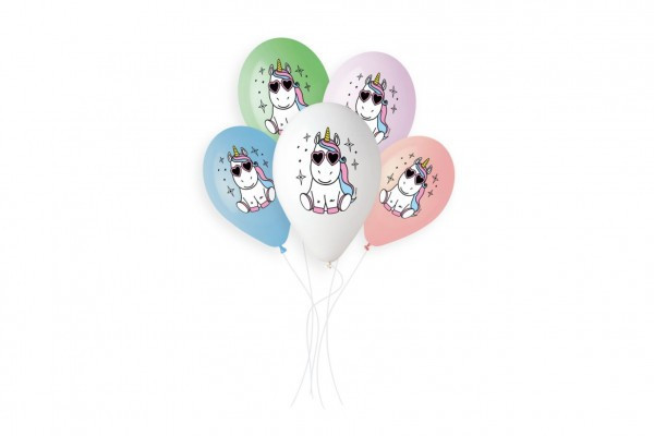 Balonek/Balonky nafukovací s potiskem jednorožec 13'' průměr 33cm