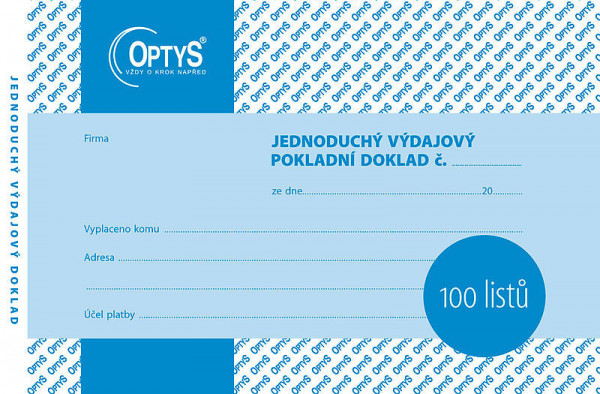 OP 1036 Výdajový pokladní doklad jednoduchý A6 100 listů