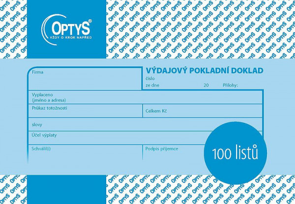 OP 1037 Výdajový pokladničný doklad A6 100 listov